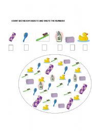 English worksheet: BATHROOM OBJECTS