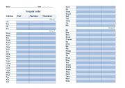 Irregular Verbs chart