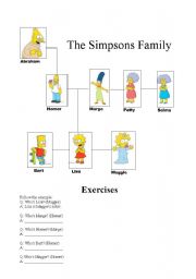 English Worksheet: The Simpsons Family