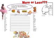 English worksheet: More or Less???