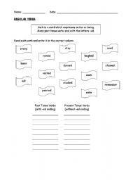 English worksheet: Present_past_tense_verbs