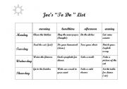 English Worksheet: Going to/schedule
