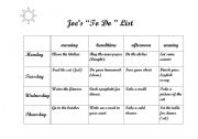 English worksheet: Going to/schedule