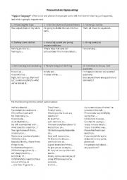 English Worksheet: Presentation Signposting Language