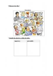 English worksheet: What are they like