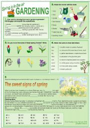 English Worksheet: Gardening