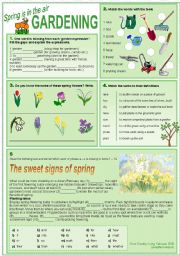 The Garden Worksheets