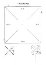 English Worksheet: Colors Pinwheel