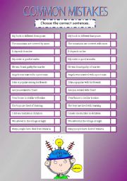 English Worksheet: common mistakes