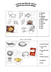 English worksheet: food