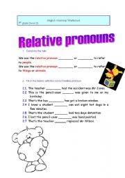 English worksheet: Relative pronouns