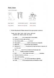 English worksheet: Plural - nouns