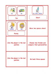 English Worksheet: Comparison Board Game 2-5