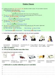 English Worksheet: Relative Clauses