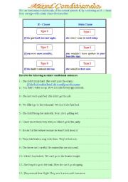 English Worksheet: Mixed Conditionals