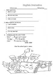 English Worksheet: English Evaluation