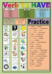 English Worksheet: Verb To Have