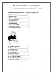 English worksheet: Tag Question