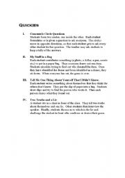 English worksheet: Quickies