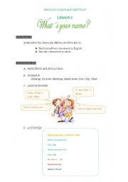 English Worksheet: What is your name?