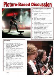 English Worksheet: Picture-Based Discussion (18): Music