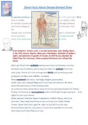 English Worksheet: Some Facts About Bernard Shaw
