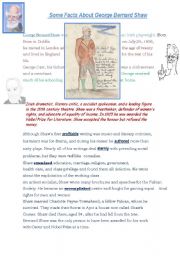 English worksheet: Some Facts About Bernard Shaw