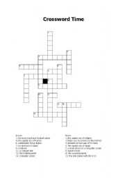 English worksheet: Crossword