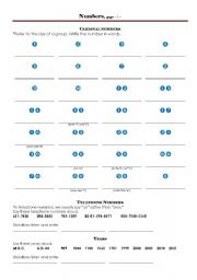 English worksheet: Write the numbers into words