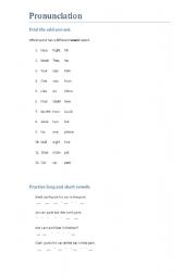English worksheet: pronunciation practice