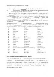 A cloze test containing relative clauses,conjunctions,likes,adjectives and modals.