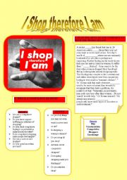 English Worksheet: I SHOP THEREFORE I AM