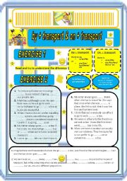 English Worksheet: BY & ON in TRANSPORT