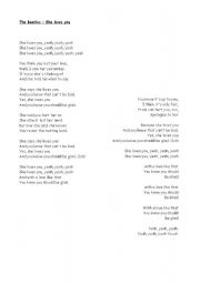 English worksheet: The Beatles - She loves you