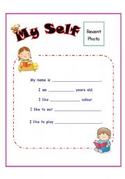 English Worksheet: My Self