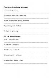 English Worksheet: puctuation
