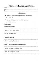 English Worksheet: punctuation
