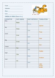 Irregular verbs exam (from A to L)