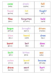 English Worksheet: Irregular verbs BINGO 2