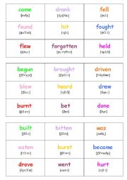 English Worksheet: Irregular verbs BINGO 2
