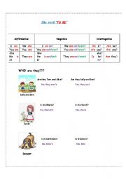 English worksheet: TO BE- form and exercises