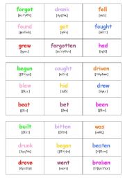 English Worksheet: Irregular verbs BINGO-3