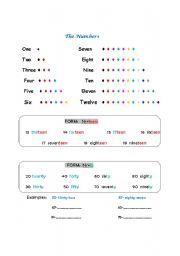 English worksheet: numbers...have fun with math