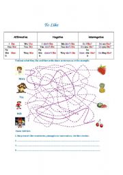 English Worksheet: To LIKE