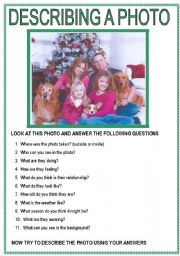 English Worksheet: DESCRIBING A PHOTO 6