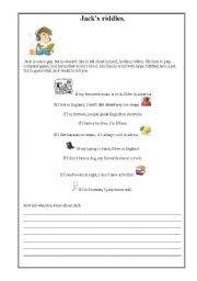 English Worksheet: Jacks riddles