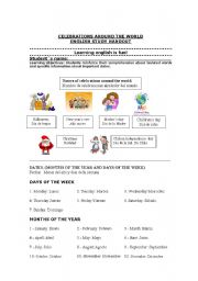 English worksheet: CELEBRATIONS AROUND THE WORLD