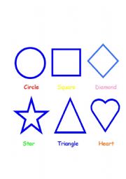 English Worksheet: colours and shapes