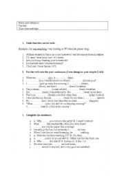 English Worksheet: Verb tenses