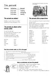 English Worksheet: The gerund